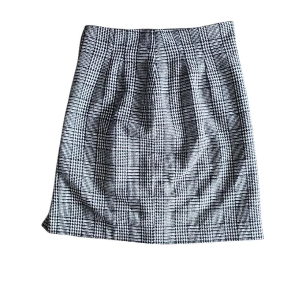 Savannah Wool Plaid Houndstooth Skirt Women’s Sz 10P Heritage Timeless Workwear